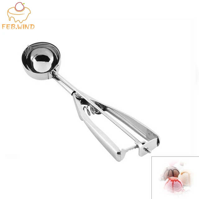 Stainless Steel Ice Cream Scoop with Trigger Cookie Dough Scoop  Large/Medium/Small Cookie Scooper for Baking Ball Maker 088 - AliExpress