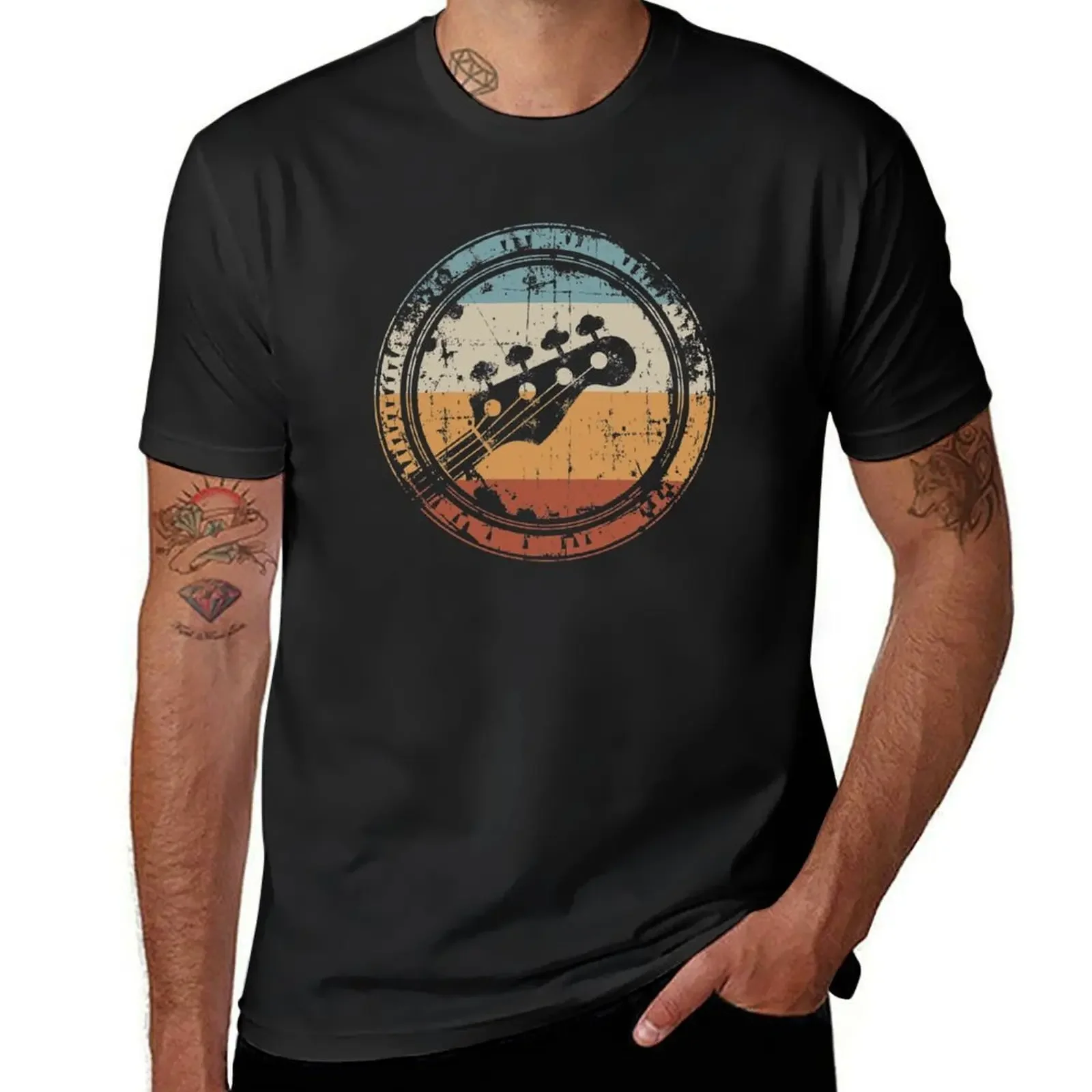 

Bass vintage bass guitar head gift for bass player T-shirt Blouse customizeds fruit of the loom mens t shirts
