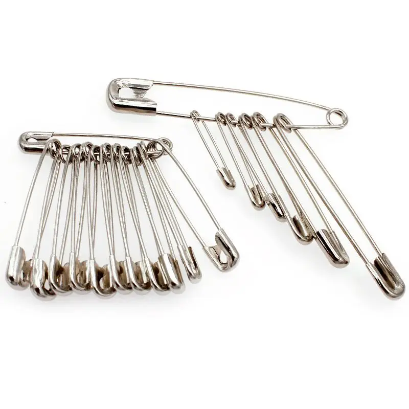 50/100pcs 고품질 안전 핀 DIY 바느질 도구 액세서리 실버 금속 바늘 안전 핀 작은 브로치 의류 액세서리