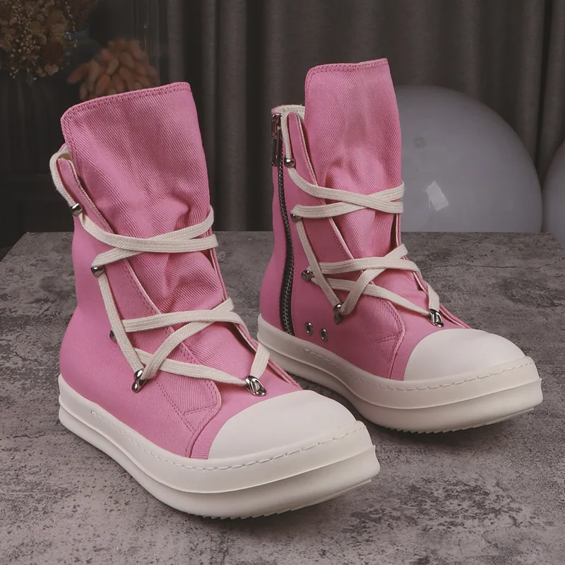High Street Rick Sneaker Pink Star Shoeslace Women's Casual Shoes Men Sneaker  Shoes Men's Shoes