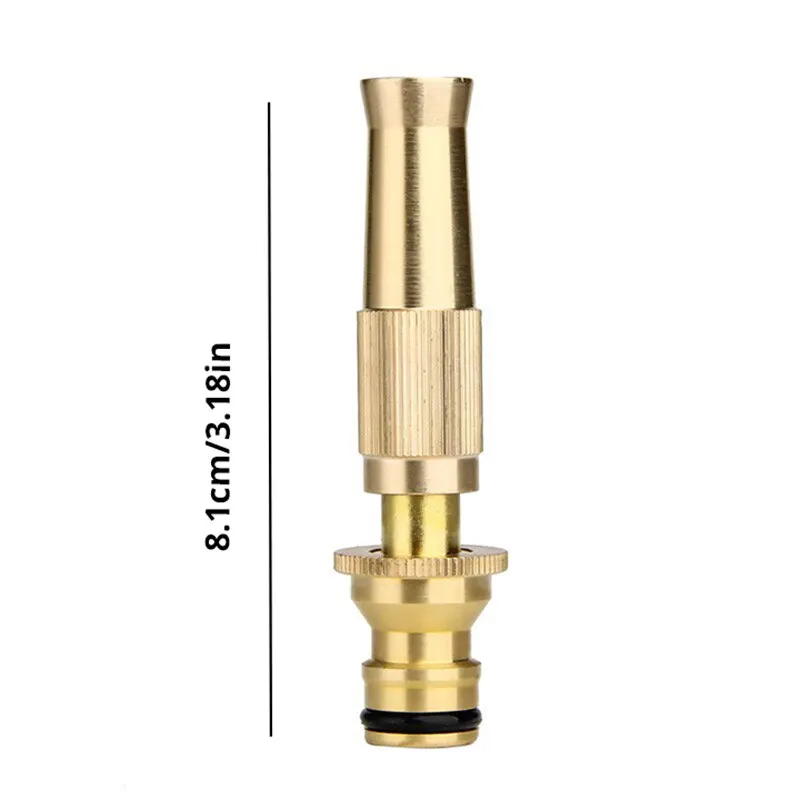 Garden Spray Gun Brass Adjustable Hose Nozzle High Pressure Straight Copper Gun For Car Washing