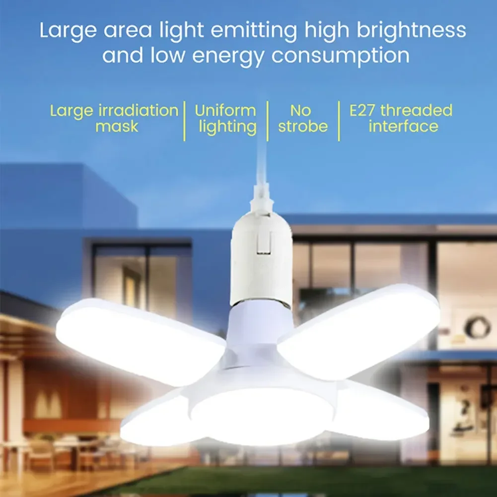 Description Picture 2 of item28W Fan Shape LED Bulb E27 LED Lamp Foldable 220V 110V Light Bulbs For Home Living Room Warehouse Garage Ceiling Light