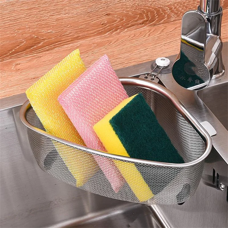 Stainless Steel Kitchen Sink Drain Basket Kitchen Shelf Rack Drainier