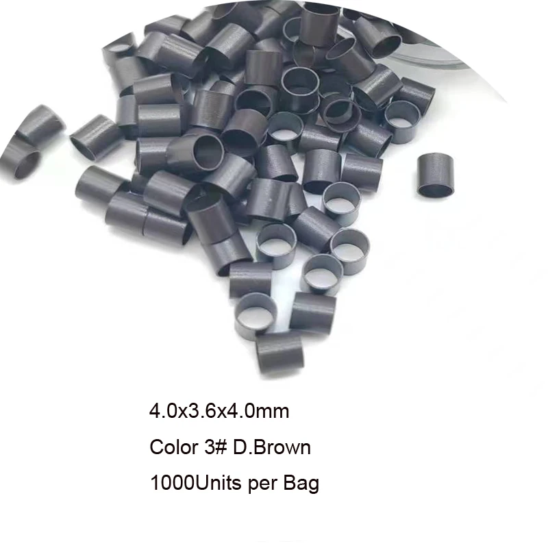 Micro Ring Links 1000Pcs Copper Micro Tubes Rings 4.0x3.6x4.0mm Links for Hair Extensions Straight Copper Micro Beads 5