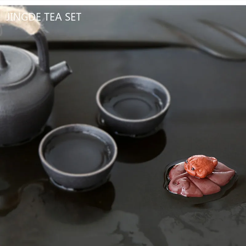 Handmade Purple Clay Mini Tea Pet Animal Statue Tea Table Ornament Office Desktop Decoration Home Flower Pot Decor Crafts