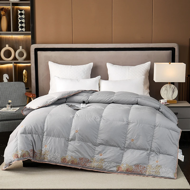 

New High-End Down Comforter Bedding for All Seasons, with 100% Goose Down Filling Queen King Thick Quilt