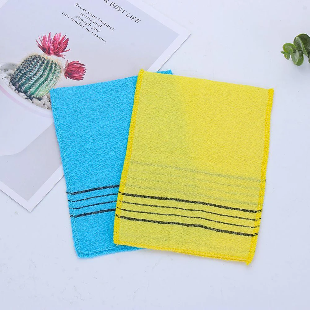 5Pcs /set Exfoliating Bath Pad Towels Set Korean Italy Asian Exfoliating Bath Washcloth Body Scrub Shower Soft Polyester Cotton 3