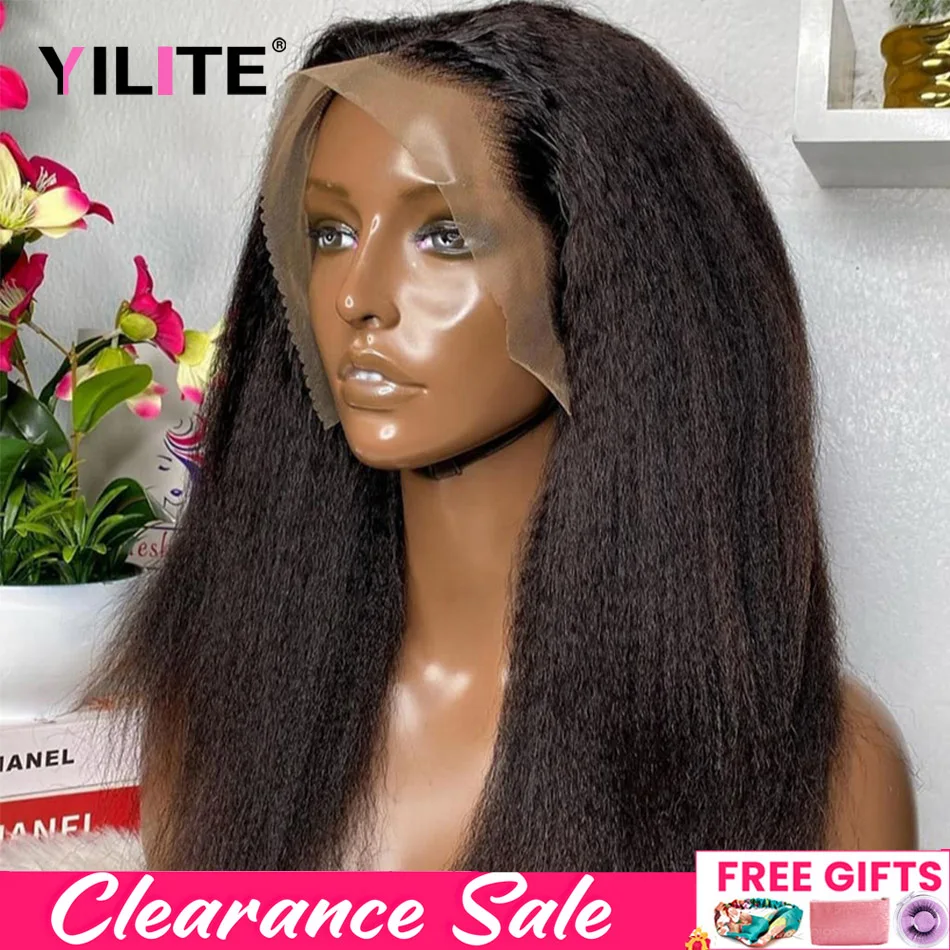 Lace Front Wig Human Hair Wigs 13x4 Kinky Straight Preplucked Yaki Brazilian 4x4 Transparent Lace Closure Glueless For Women