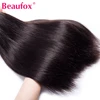 Beaufox Brazilian Hair Weave Bundles Straight Human Hair Bundles Extension Natural/Jet Black Remy 1/3/4 Pc Hair Bundles 8-30 In 4
