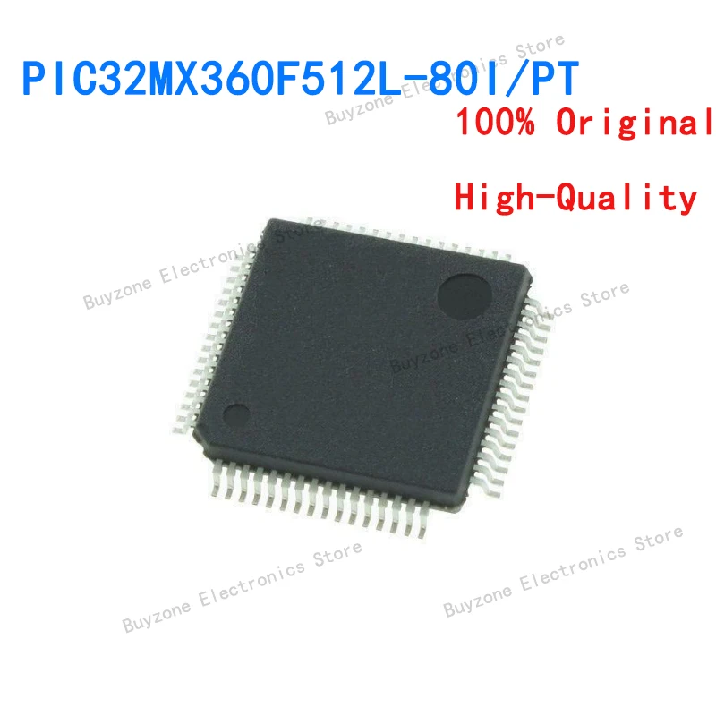 

PIC32MX360F512L-80I/PT MCU 512KB FLASH 32KB RAM 80MHz 10-B ADC