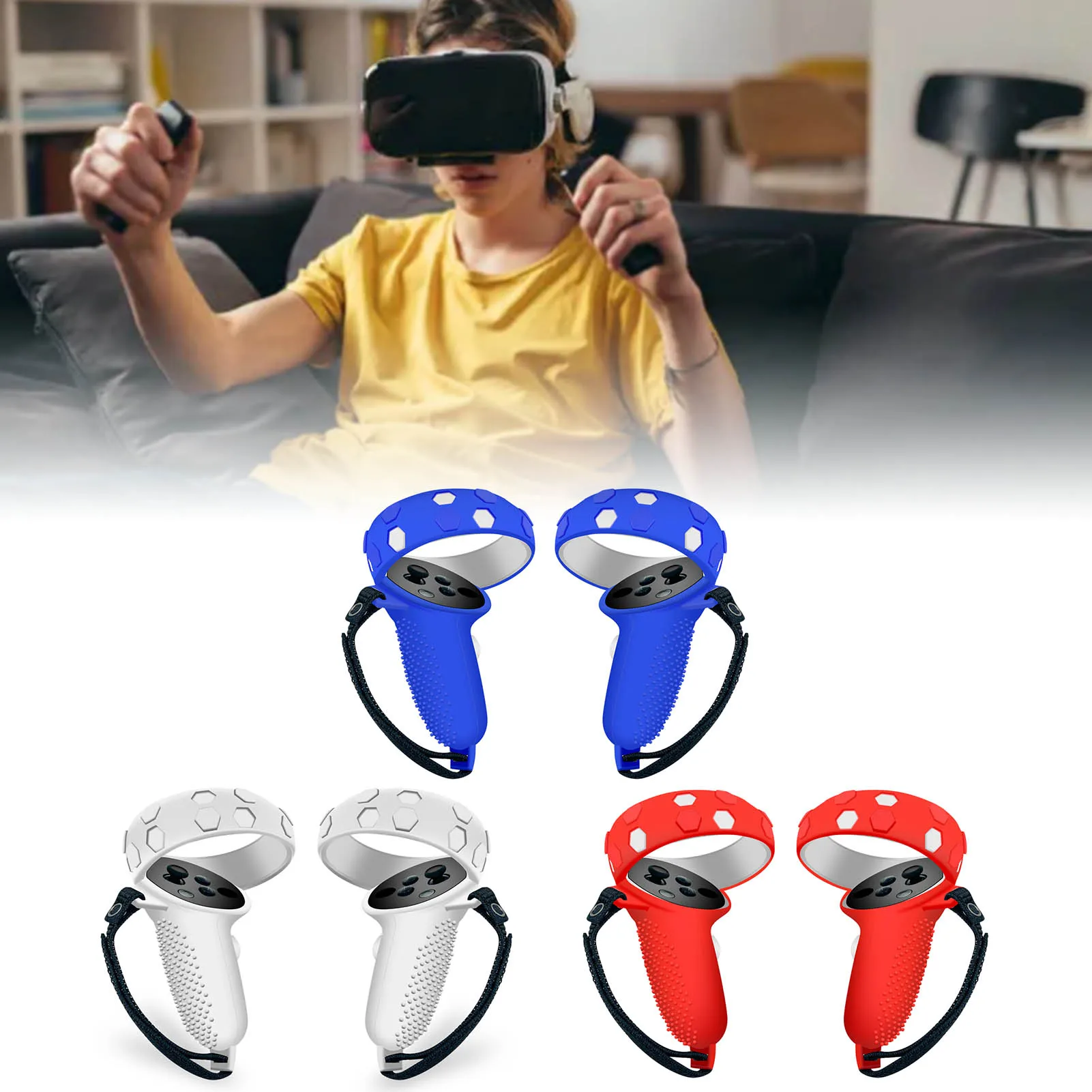 VR 컨트롤러 핸들 커버, 경량 보호, 손쉬운 세척 VR 그립 커버, VR 안경용 보호대 실리콘