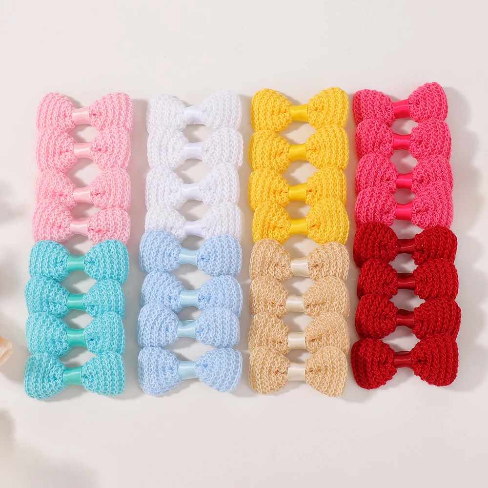 30 Stück Zufällige Farbe Mini Bögen Elastische Haarspange für Mädchen Gummiband Haarseil Pferdeschwanzhalter Kopfbedeckung Mädchen Haarschmuck