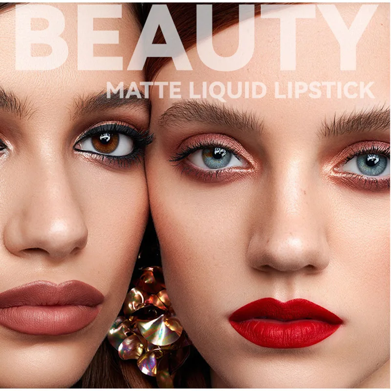 Matte Mist Liquid Lipstick Non-Stick Cup Velvet Lip Gloss Non-Fading Lip Glaze Long Lasting Nude Waterproof Red Lip Tint
