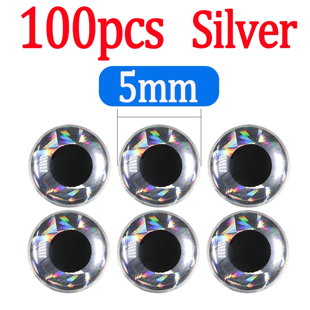 100pcs Silver 5mm