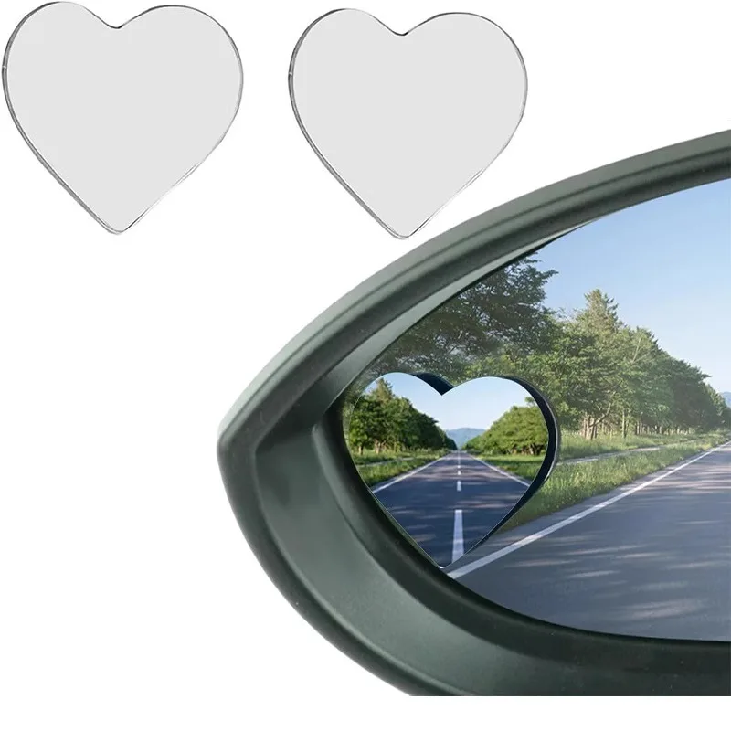 2 stücke Auto rückspiegel herz form high definition hilfs weitwinkel liebe spiegel konvexe oberfläche – Detail 1