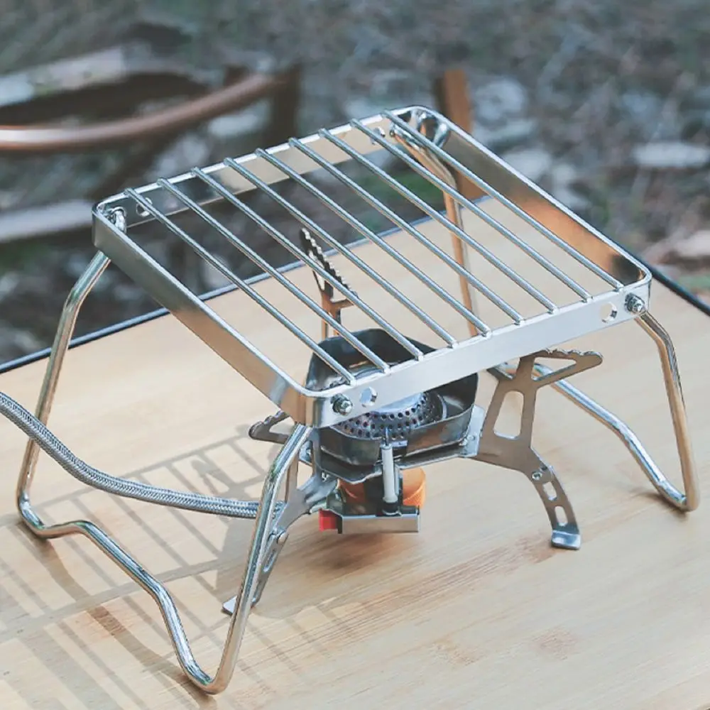 

Portable Mini BBQ Grill Rack Adjustable Outdoor Folding Grill Rack Foldable Heat-resistant Stainless Steel BBQ Grill