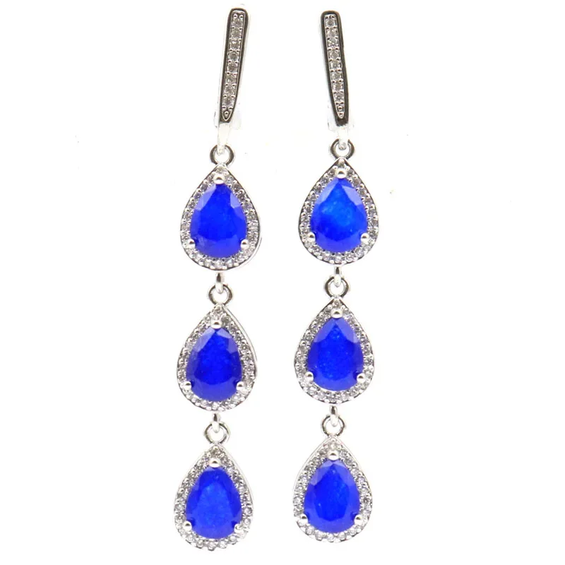 8g Real 925 SOLID STERLING SILVER Earrings Alexandrite Topaz Changing Zultanite Sapphire White CZ Woman's Wedding Polished Shiny