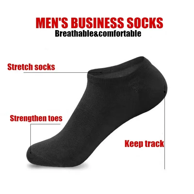 20Pcs/ Men's Socks Spring Summer Thin Breathable Soft Polyester Cotton Socks Black Casual Business Ankle Boat Socks Size EU38-45 15 S73c0cf86e9fe4c669c872c7a32c261b4o