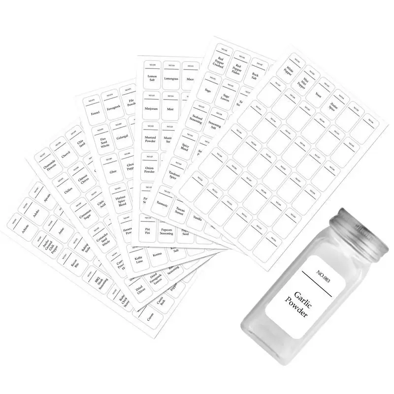 216pcs Minimalist SpiceS Jar Labels Fits Round Or Rectangular SpiceS Jars Herb Seasoning Kitchen Pantry Labels Stickers Kitchen