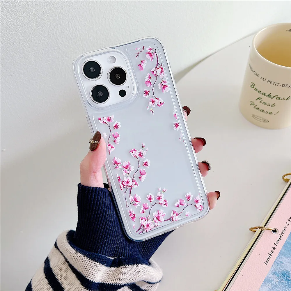 Flower Phone Case Soft Silicone Shockproof Cover For Iphone_voghion.com