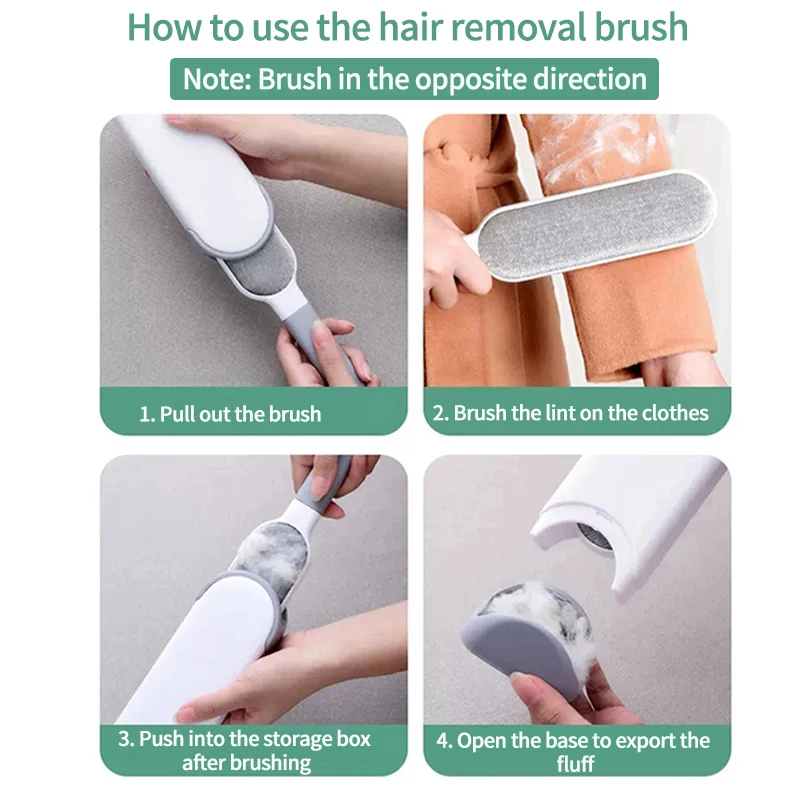 Lint Remover Magic Clothes Lint Remover Reusable Pet Cat Hair Fur Roller Brush Reusable Static Dusting Cleaning Brushes Manual Cleaner Tool