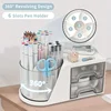 1pc 360-Degree Rotating Desk Organizer with Drawer - PET Pen Holder & Stationery Storage Box  multifunctional makeup storage box 2