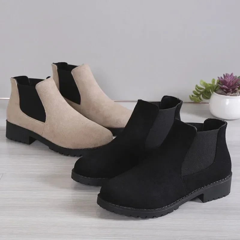 2024 Winter New Women's Shoes Fashion Ankle Boots Women's Square