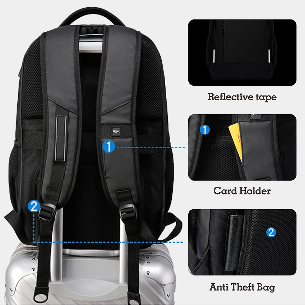 รูปสินค้า กระเป๋าเป้กันน้ำสำหรับผู้ชาย พร้อมช่องชาร์จ USB