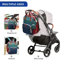 3 in 1 Diaper Bag Backpack with Foldable Baby Bed USB