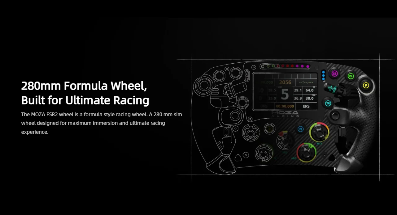 Racing FSR2 280mm Formula Wheel Formula Wheel Built for Ultimate Racing 4.3-inch