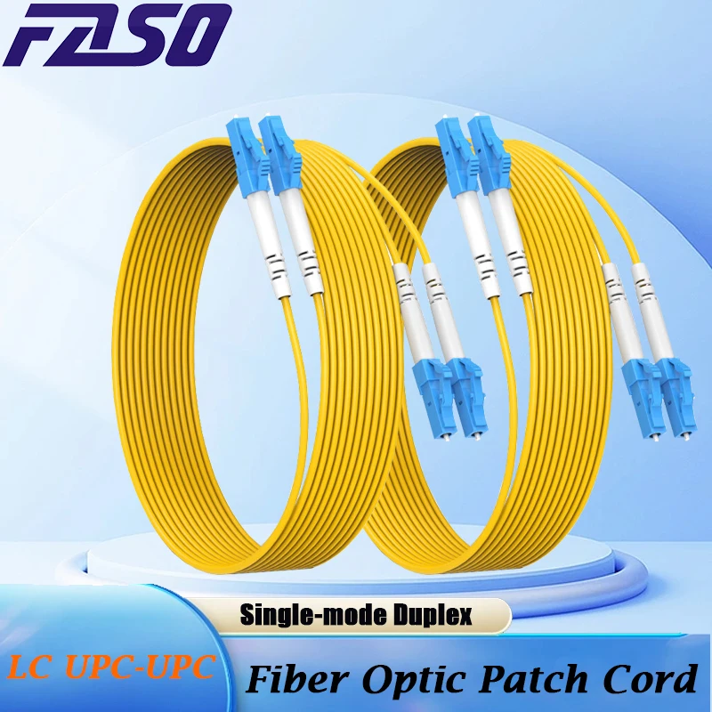 10PCs LC to LC UPC Optical Fiber Cable G657D 3.0mm Fiber Optic Patch Cord Duplx SingleMode Optic Patch Cable Yellow
