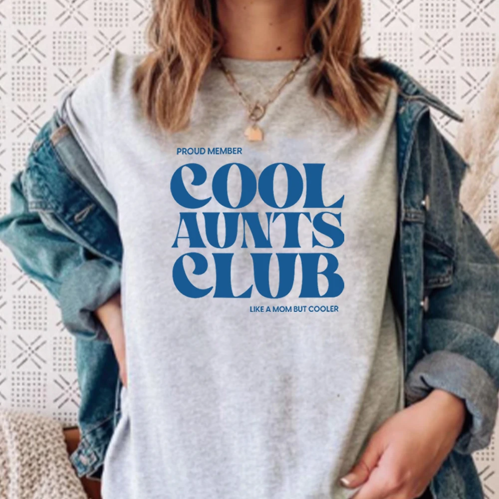 Cool Aunts Club Lettre Imprime T-Shirts Pour Femmes Décontracté