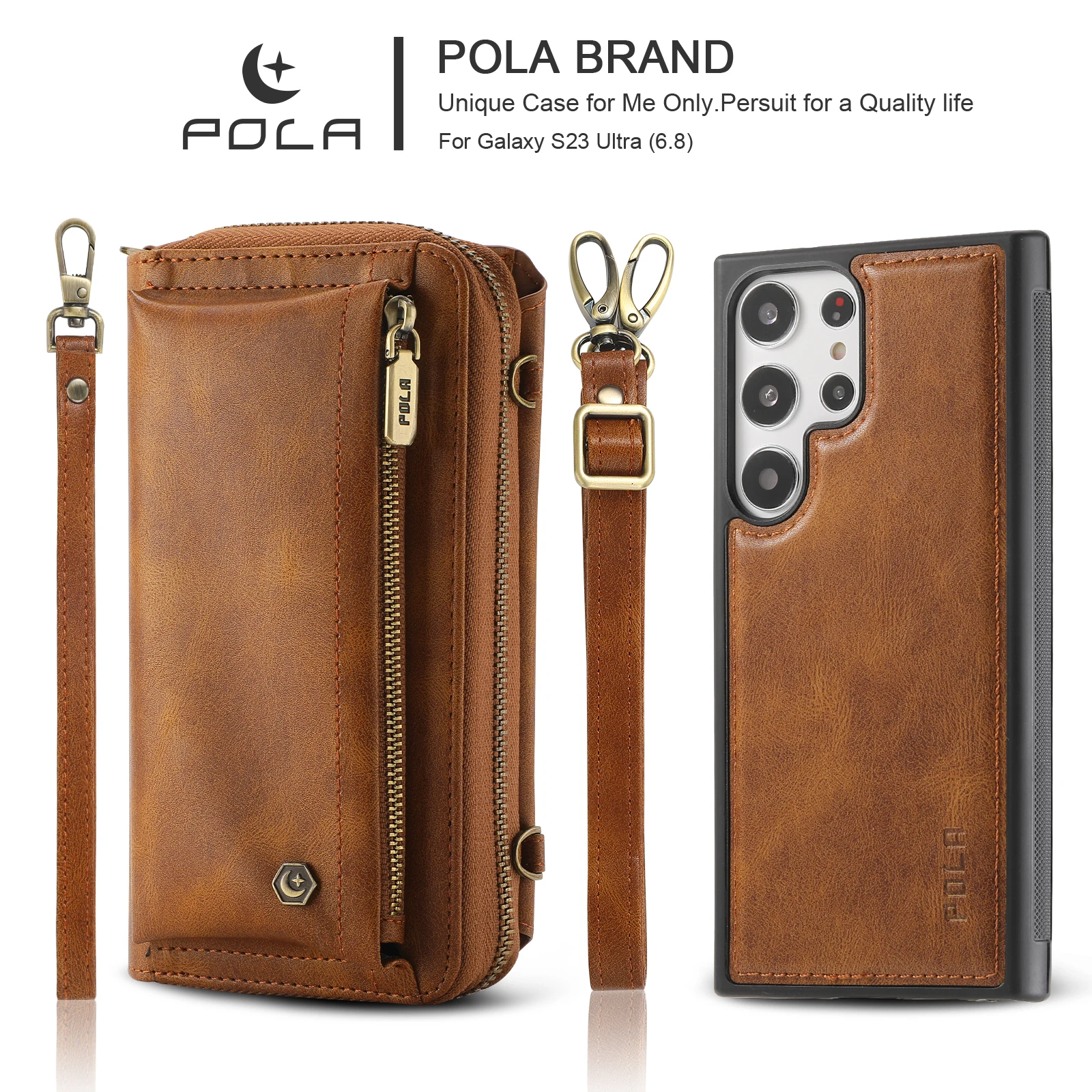 Luxury Split Wallet Card Leather Case For Samsung Galaxy S23