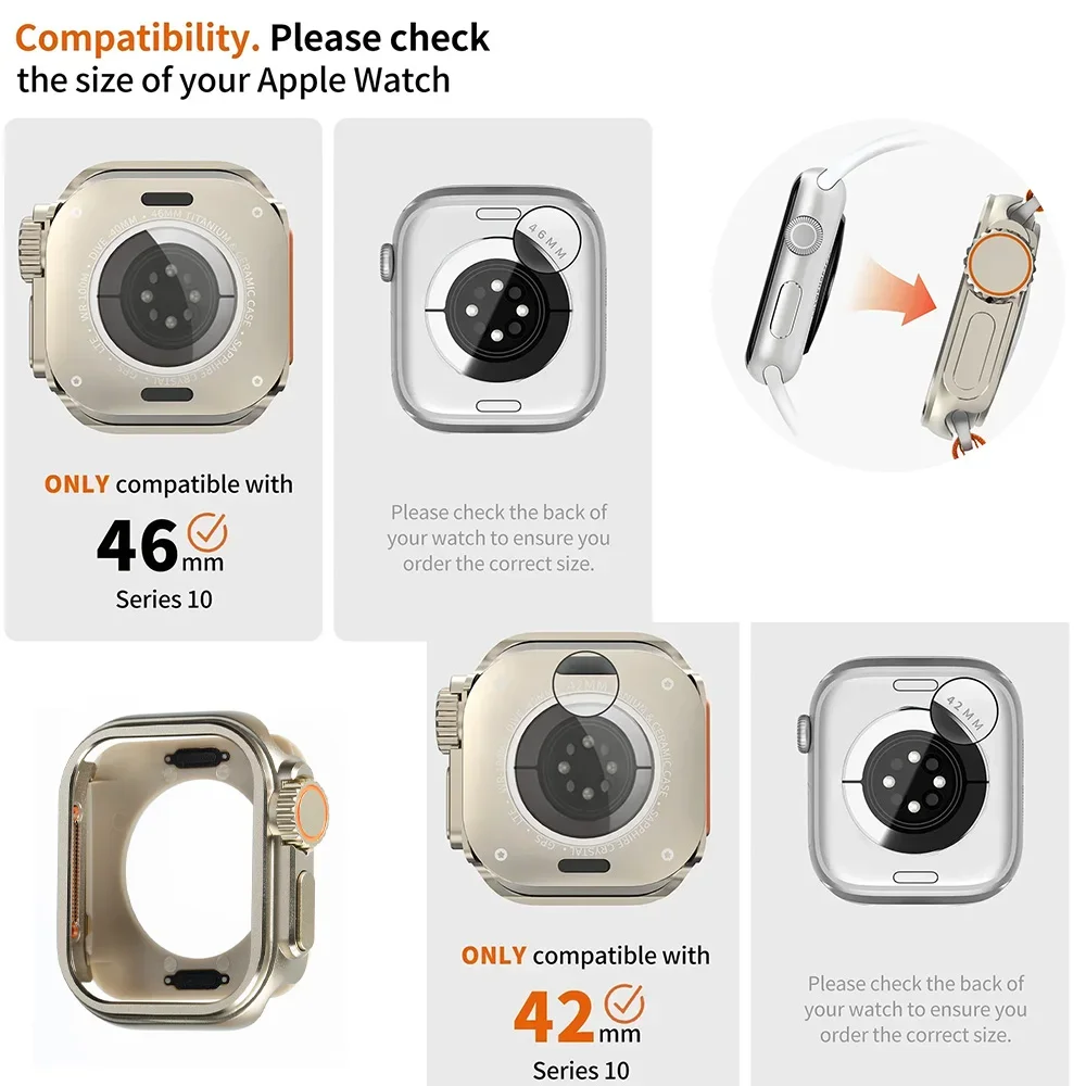 Zinc Alloy Protective Case for Smartwatch - Hard Metal Shell Cover