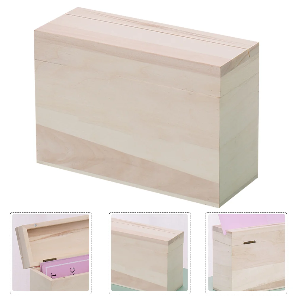 Recipe Box Holder Storage Container Kitchen Wooden Cooking Wood