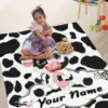 Customized printed blankets for personalized black cows and cute white cow printed sofas, Christmas and birthday gifts 5