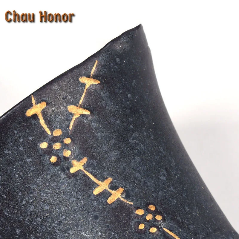 180ML Antique Tang Guanware Ceramic Hand Grasp Pot Handmade Retro Outline In Gold Teapots Dahongpao Tea Maker Mug Gift Packaging