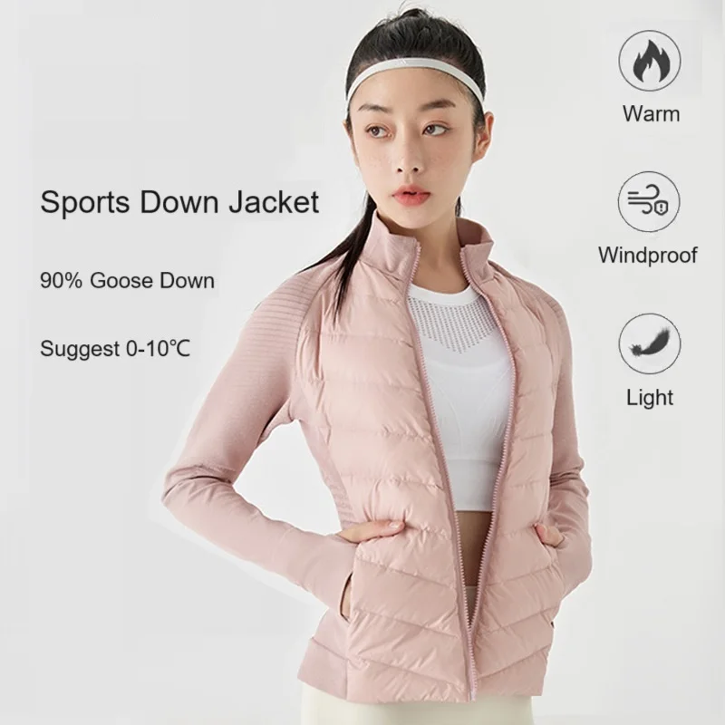 fashion-women-sports-goose-down-jacket-slim-fit-top-warm-standing-collar-coat-for-outdoor-running-yoga-hiking