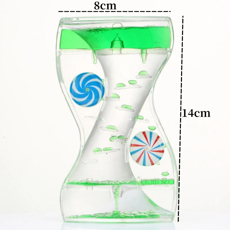 Sand Timer Liquid Hourglass Timer Colored Hourglass Liquid Sports Bubble Hourglass Children's Sensory Decompression Toy Recommendation Home Living Room Creative Desktop Decoration