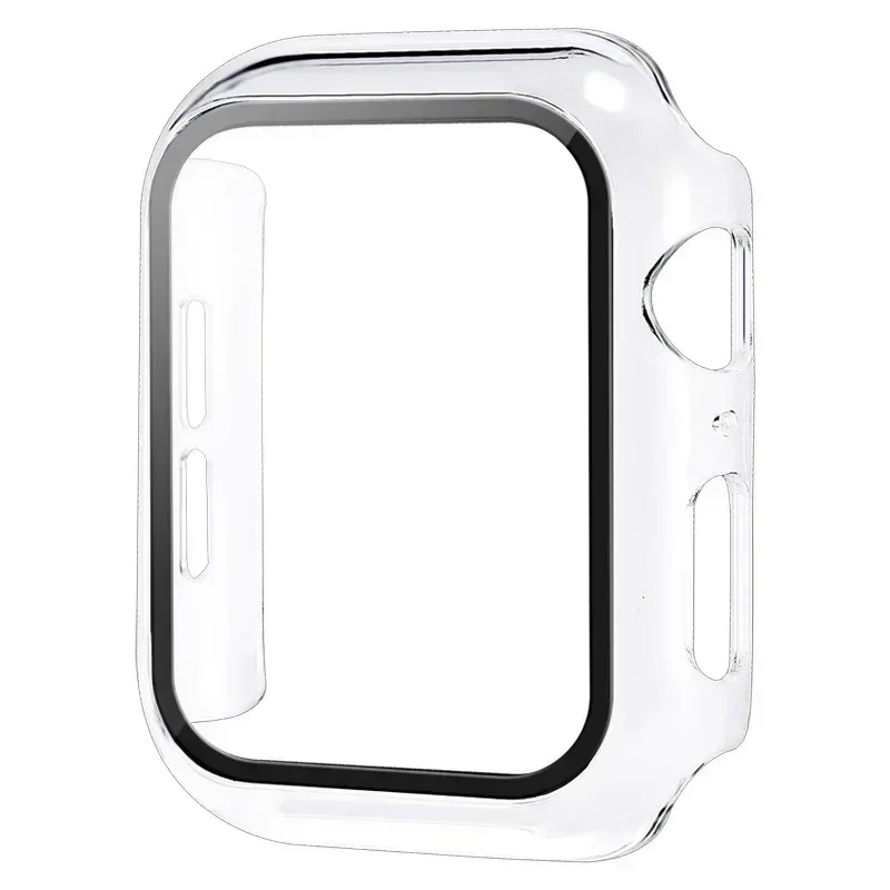 Enhanced Tempered Glass Apple Watch Screen Protector Case - Matte Hard PC Bumper Cover