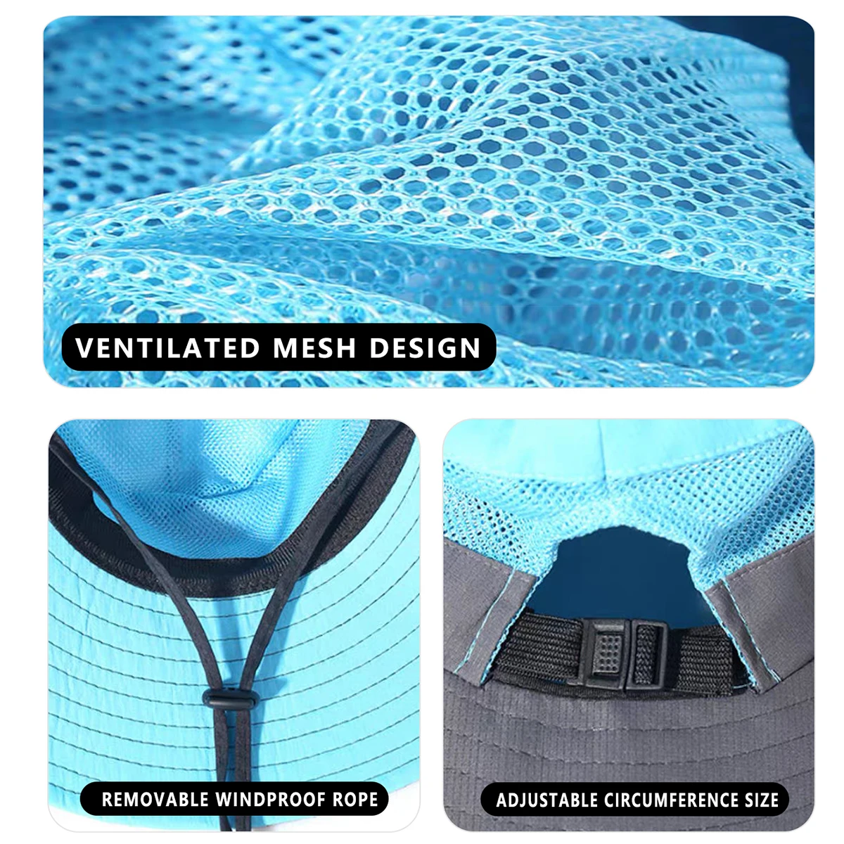 Large Brim Hiking Hat Men's Summer Outdoor Western Cowboy Hiking Mountaineering Sunshade Breathable Quick-Drying Fisherman Hat Women's Fishing Fishing Basin Hat