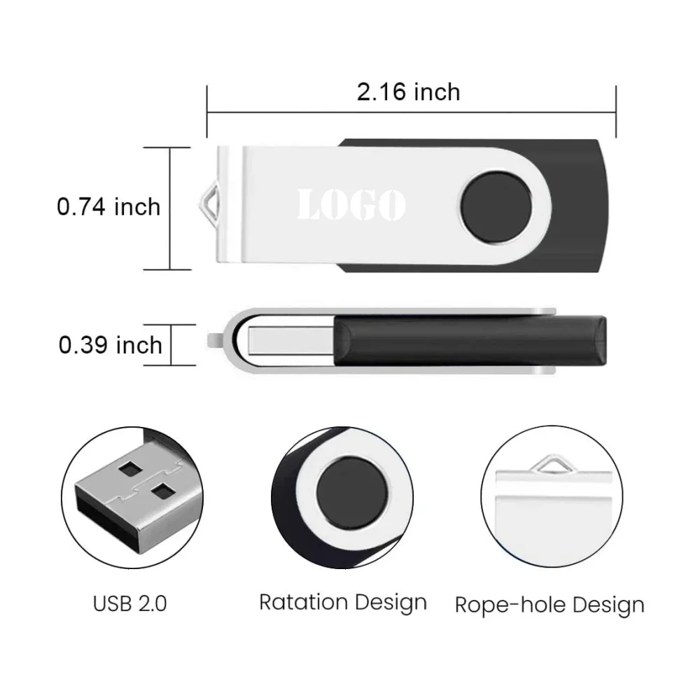 금속 USB 2.0 플래시 드라이브, USB 메모리 스틱, 사용자 정의 로고 선물, 도매 가격, 4GB, 8GB, 16GB, 32GB, 64GB, 로트당 10 개