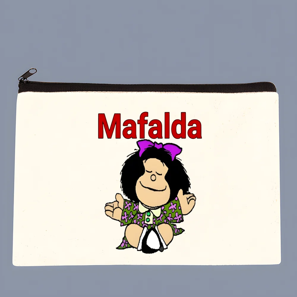 Mafalda Comic Ulzzang Cartoon Kawaii Canvas coin purse custompattern storage pouch canvas bag new coin bag key purse