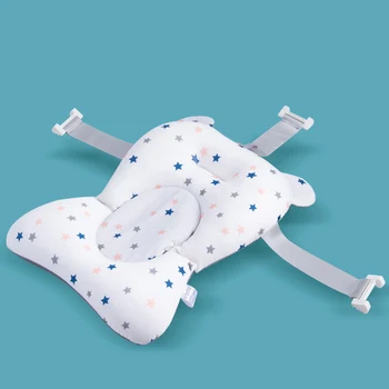 Vasca da bagno pieghevole per bambini con tappetino da bagno Cuscino per sedile di supporto per neonato Vasca da bagno regolabile Tappetino per doccia Vasca da bagno per bambini