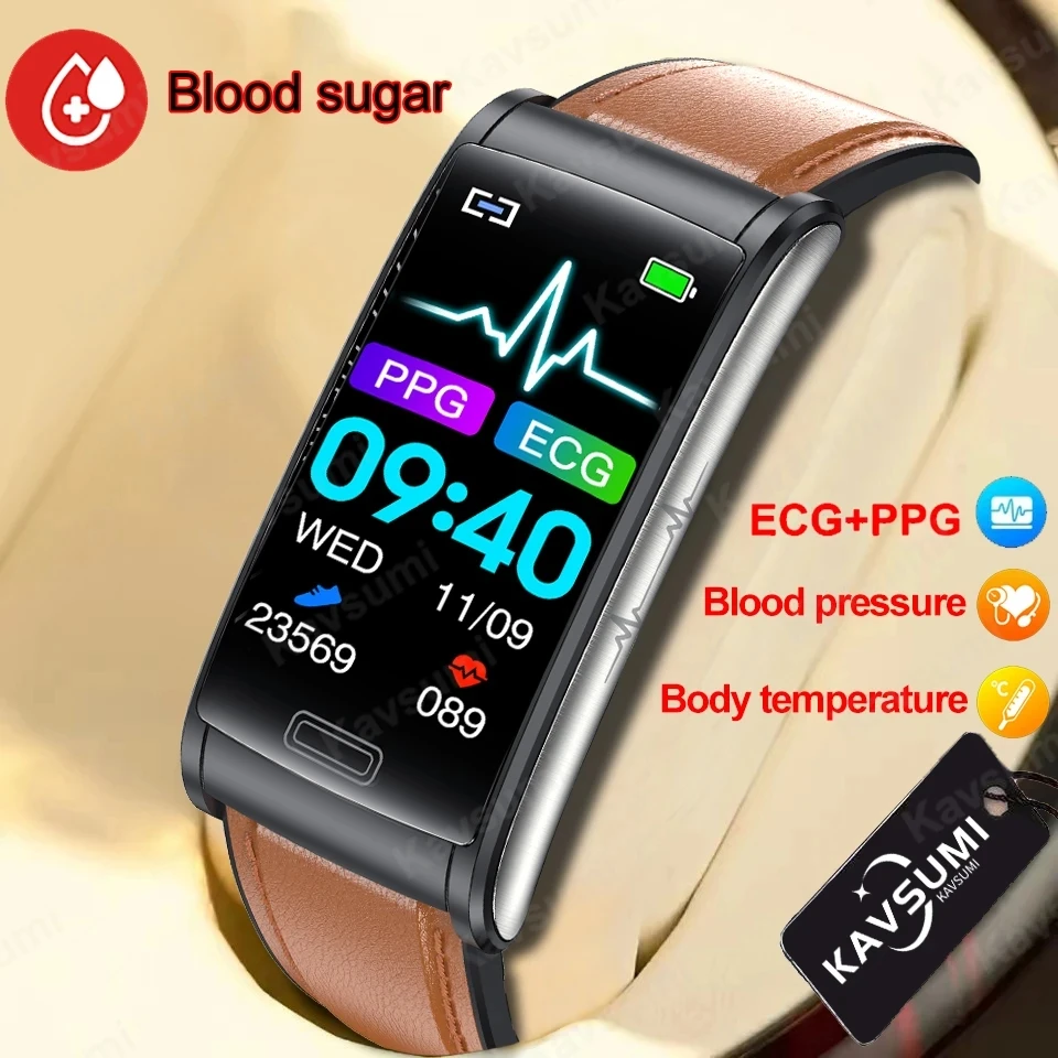 

2023 Blood Glucose Smart Watch Women ECG+PPG Blood Pressure Watches Men Blood Oxygen Heart Rate Health Smart Bracelet Universal