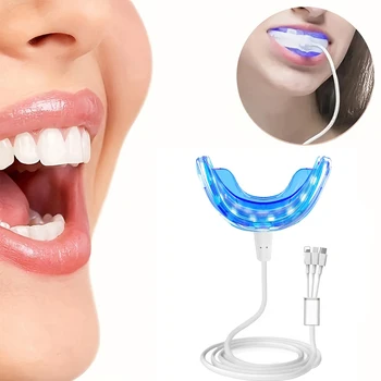 3 In1 luci sbiancanti per denti LED USB ricaricabile per l'igiene orale e dentale luce blu sbiancante per denti candeggina pulita viaggi a casa