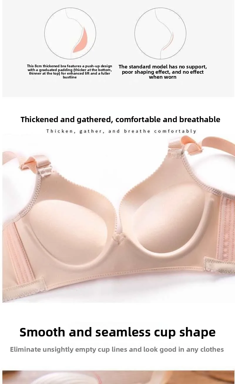 10CM Push Up Bra - Wireless Seamless Bra for Small Chests with Side Support