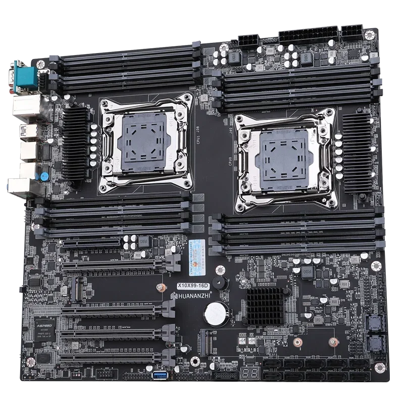 HUANANZHI X10X99 16D LGA 2011-3 XEON X99 마더보드는 인텔 듀얼 CPU E5 2640 2666 2670 2696 2678 V3 V4 DDR4 RECC NVME를 지원합니다.