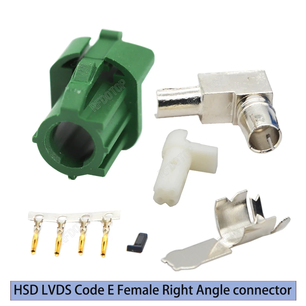 2 Pezzi Fakra HSD Connettore Coassiale RF 4pin Codice Z Jack Femmina Montaggio Su PCB Display Ad Angolo Retto Adattatore Radio Satellare - Foto 4