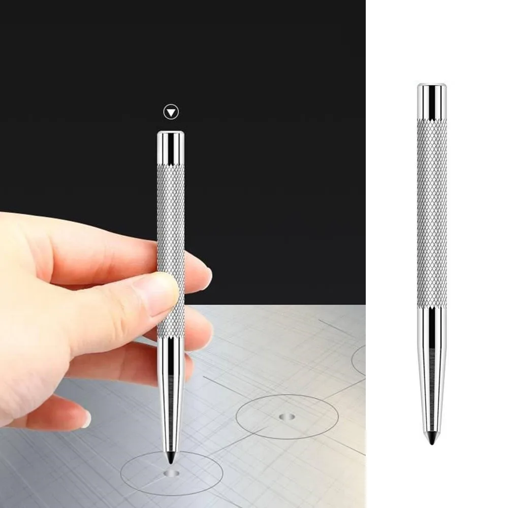 

1pc Knurled Centre Punch Metal Hardened Carbon Steel Spot Dot Center Carbon Steel Center Punches Home Hand Drilling Tools